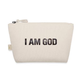 I AM GOD – Rustikale Metalltypografie - Bio-Täschchen - Natur - Vorne