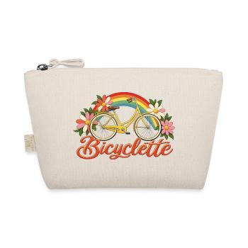 Bicyclette – Retro-Fahrrad mit Blumen, Regenbogen - Bio-Täschchen - Natur - Vorne