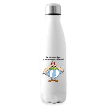 Obelix: Ein gesunder Geist, in einem Gesunden Kör - Isolierflasche - Weiß - Rechts