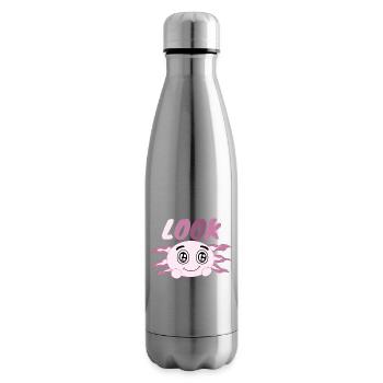 Süßer Kawaii Axolotl Anime, der Axolotls liebt - Isolierflasche - Lightsilver - Rechts