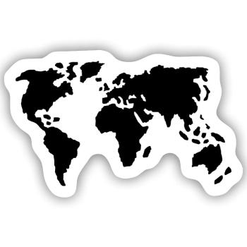 Welt - Sticker Größe S (10 x 10 cm) - Mattweiß - Vorne