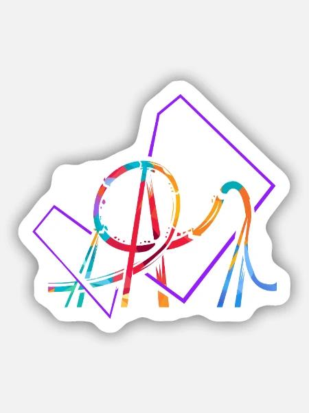 Turbulente Achterbahn Loopingbahn - Sticker Größe S (10 x 10 cm) - Mattweiß