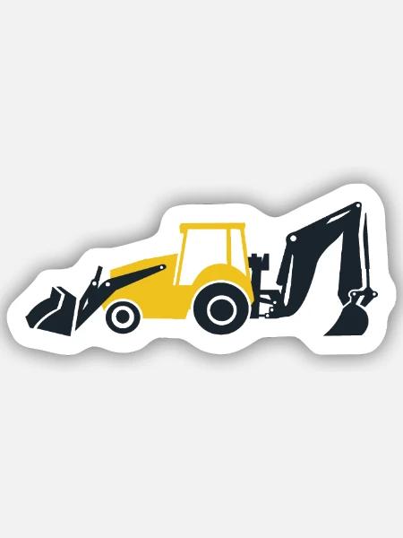 Bagger - Sticker Größe S (10 x 10 cm) - Mattweiß