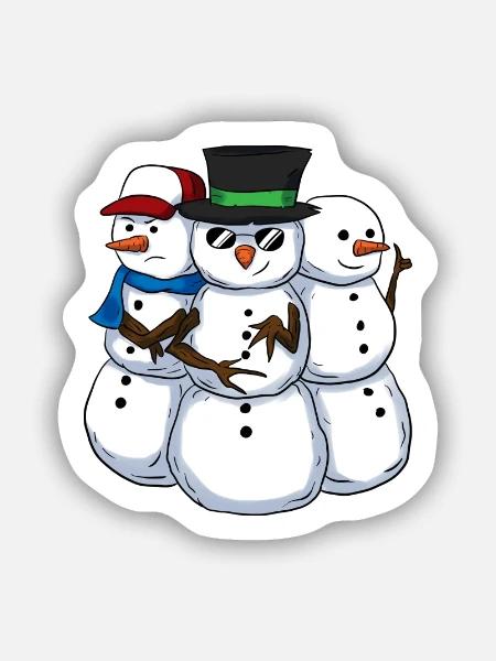 Cool Snowmans Coole Schneemänner - Sticker Größe S (10 x 10 cm) - Mattweiß