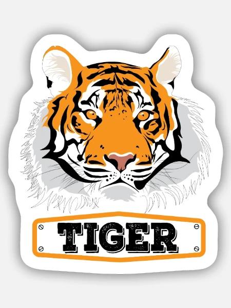 Tiger - Sticker Größe S (10 x 10 cm) - Mattweiß