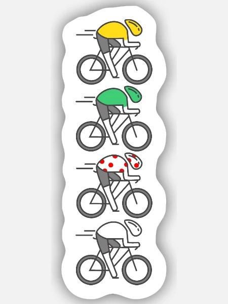 Cycling France Champion Trikot - Sticker Größe S (10 x 10 cm) - Mattweiß