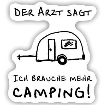 der arzt sagt wohnwagen - Sticker Größe S (10 x 10 cm) - Mattweiß - Vorne