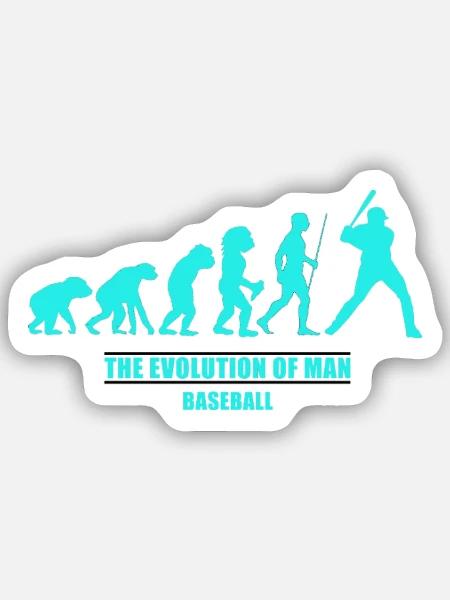 Evolution man baseball - Sticker Größe S (10 x 10 cm) - Mattweiß