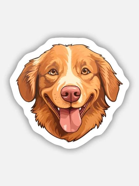 Nova Scotia Ente Tolling Retriever Hund Rasse Wasser - Sticker Größe S (10 x 10 cm) - Mattweiß