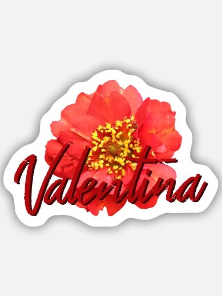 Valentina - Sticker Größe S (10 x 10 cm) - Mattweiß