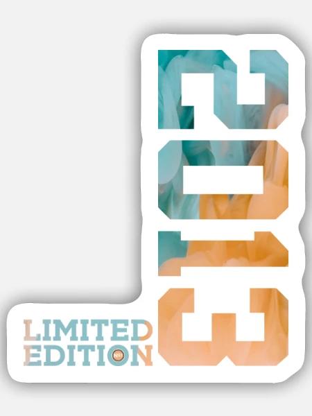 13. GEBURTSTAG LIMITED EDITION 2013 - Sticker Größe S (10 x 10 cm) - Mattweiß