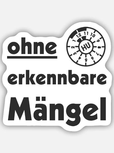 ohne erkennbare Mängel TÜV - Sticker Größe S (10 x 10 cm) - Mattweiß