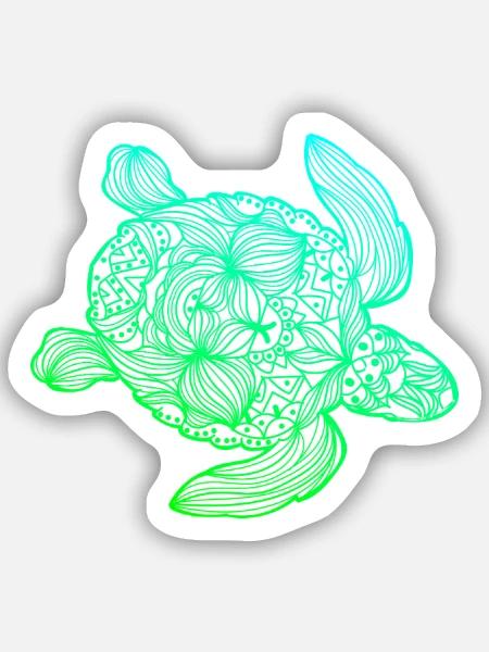 Schildkröte - Sticker Größe S (10 x 10 cm) - Mattweiß