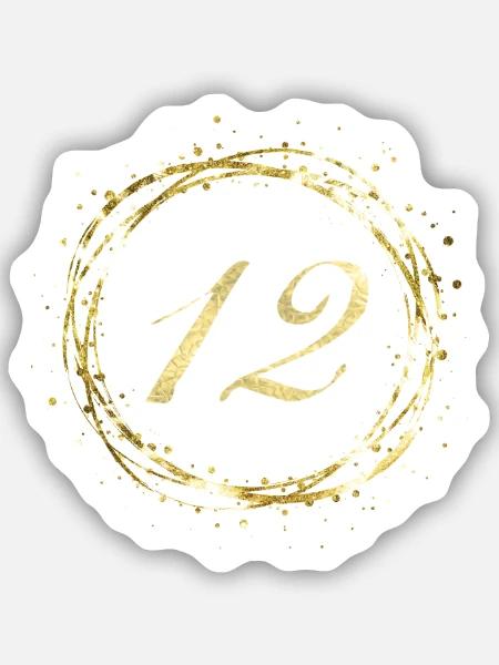 12 - Sticker Größe S (10 x 10 cm) - Mattweiß