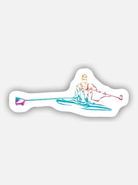 Ehrgeizige Rudermannschaft Zieleinlauf - Sticker Größe S (10 x 10 cm) - Mattweiß