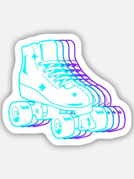 Rollschuh Kinder Roller Skating Kinder Rollschuhe - Sticker Größe S (10 x 10 cm) - Mattweiß