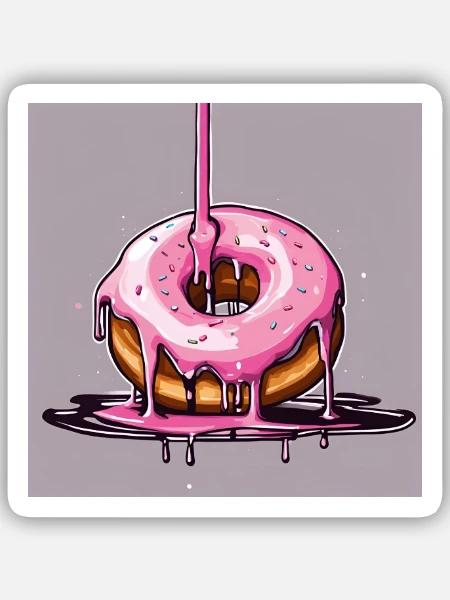 Donut 1 - Sticker Größe S (10 x 10 cm) - Mattweiß