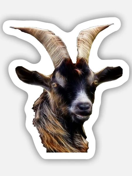 Ziege Widder Steinbock Horoskop Sternzeichen Tier - Sticker Größe S (10 x 10 cm) - Mattweiß