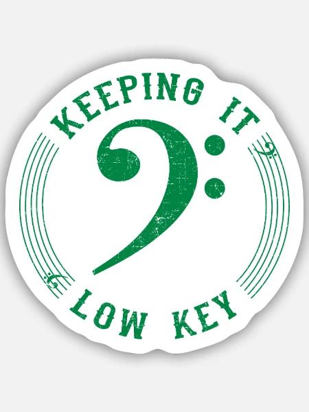 Bass Clef Green - Vintage Musical Symbol - Sticker size S (10 x 10 cm) - white matte