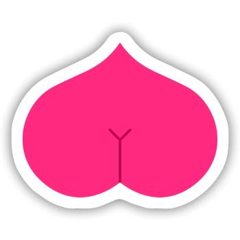 Arsch Herz Popo - Sticker Größe S (10 x 10 cm) - Mattweiß - Vorne