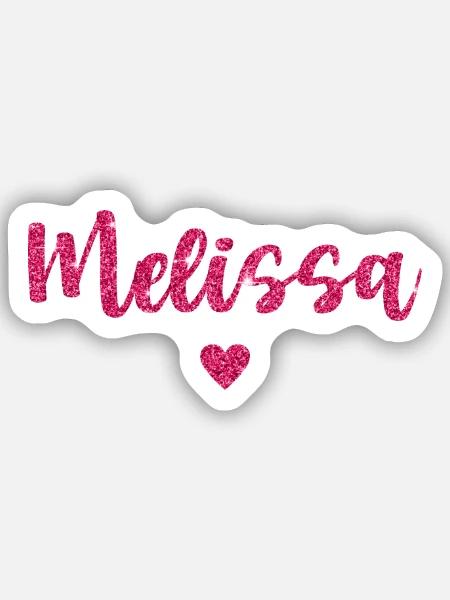 Melissa Herz Pink - Sticker Größe S (10 x 10 cm) - Mattweiß