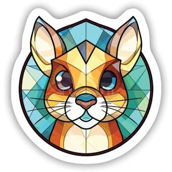Chipmunk bunte Aquarell-Tierillustration - Sticker Größe S (10 x 10 cm) - Mattweiß - Vorne