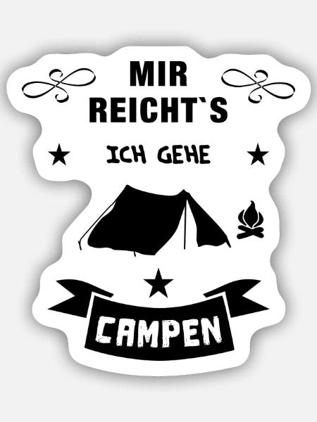 mir reichts camping zelt - Sticker Größe S (10 x 10 cm) - Mattweiß