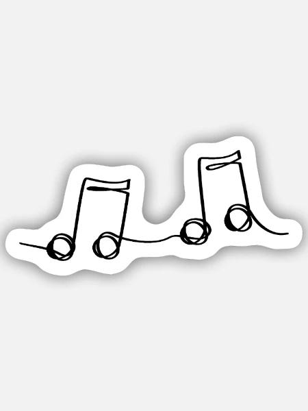 NotennotenMuster. Musik - Sticker Größe S (10 x 10 cm) - Mattweiß