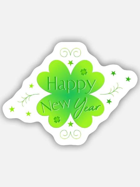 Happy New Year - Sticker Größe S (10 x 10 cm) - Mattweiß