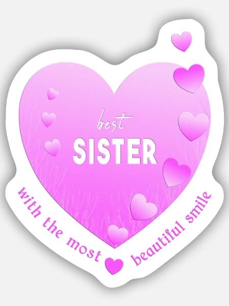 best sister - Sticker Größe S (10 x 10 cm) - Mattweiß