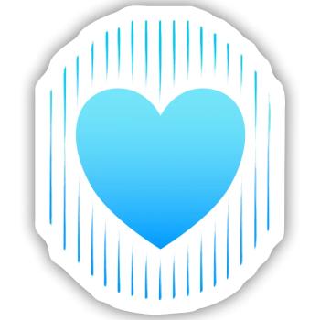 blaues Herz blaue Linien - Sticker Größe S (10 x 10 cm) - Mattweiß - Vorne