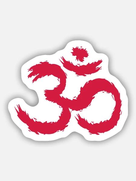 Om Symbol Hinduismus - Sticker Größe S (10 x 10 cm) - Mattweiß