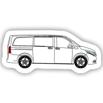Vito W447 amg line - Sticker Größe S (10 x 10 cm) - Mattweiß - Vorne