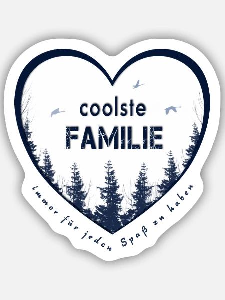coolste Familie - Sticker Größe S (10 x 10 cm) - Mattweiß