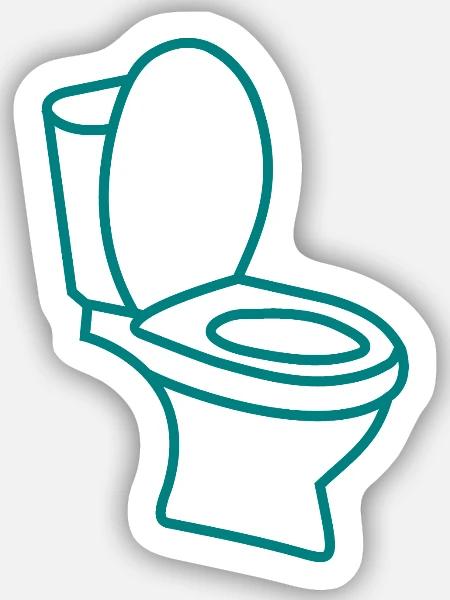 Klo WC Toilette - Sticker Größe S (10 x 10 cm) - Mattweiß