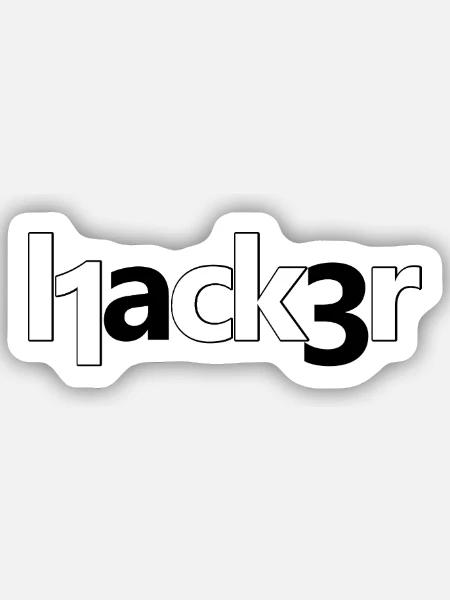 Hacker - Sticker Größe S (10 x 10 cm) - Mattweiß