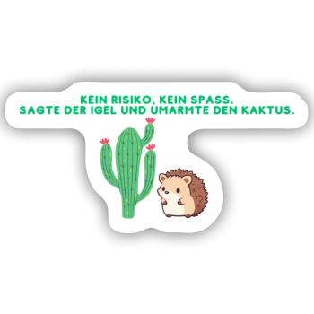 Der Kaktus und der Igel - Sticker Größe S (10 x 10 cm) - Mattweiß - Vorne