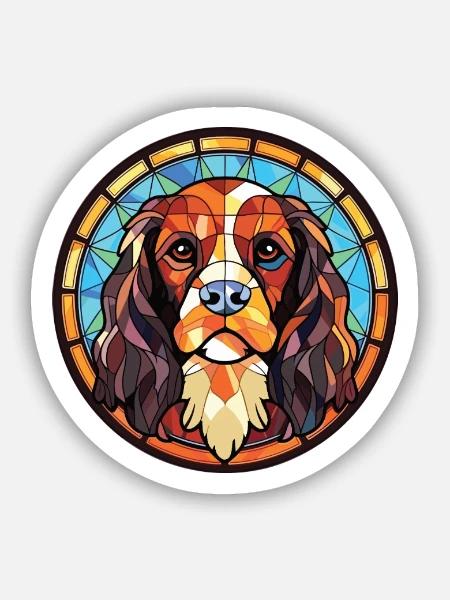 Georgischer Schäferhund Rasse buntes Aquarell - Sticker Größe S (10 x 10 cm) - Mattweiß