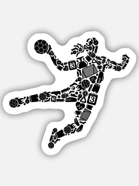 Handball Mädchen Symbole Handballspielerin - Sticker Größe S (10 x 10 cm) - Mattweiß
