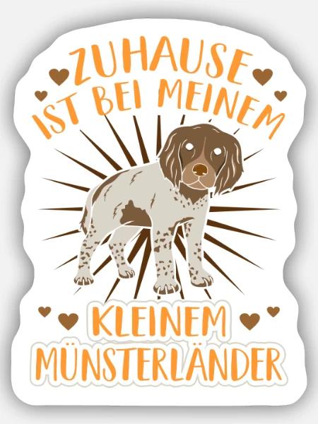 Kleiner Münsterländer - Sticker Größe S (10 x 10 cm) - Mattweiß