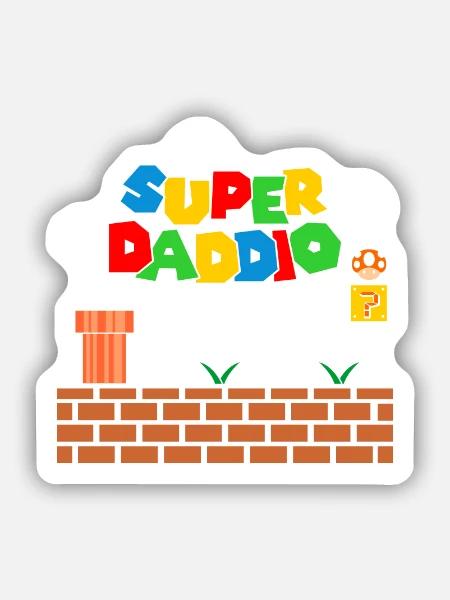 Super Daddio Vatertagsgeschenk Vater Geschenkidee - Sticker Größe S (10 x 10 cm) - Mattweiß
