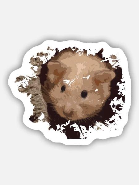 hamster - Sticker Größe S (10 x 10 cm) - Mattweiß