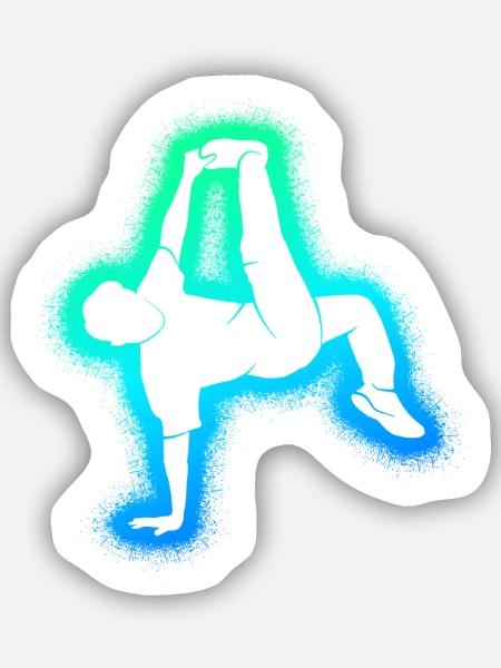 Breakdance Breakdancer Tanz Jungen Breakdancer - Sticker Größe S (10 x 10 cm) - Mattweiß