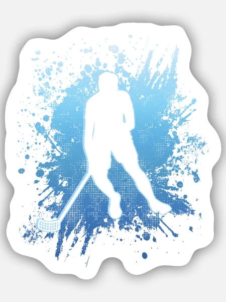 Unihockey Spiel Floorballer Innebandy Floorball - Sticker Größe S (10 x 10 cm) - Mattweiß