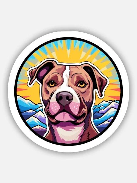 Staffordshire Bullterrier Staffy Hunderasse Cartoo - Sticker Größe S (10 x 10 cm) - Mattweiß