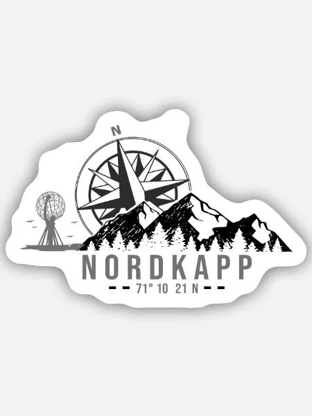 NordKapp Nord Nordkap - Sticker Größe S (10 x 10 cm) - Mattweiß