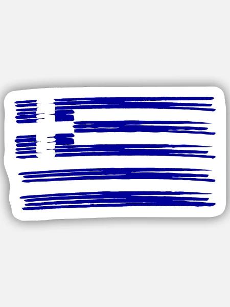 Greece Grecia Griechenland Flag Flagge painted - Sticker Größe S (10 x 10 cm) - Mattweiß