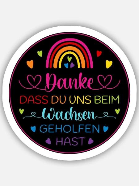 Danke dass Du uns beim Wachsen geholfen hast - Sticker Größe S (10 x 10 cm) - Mattweiß