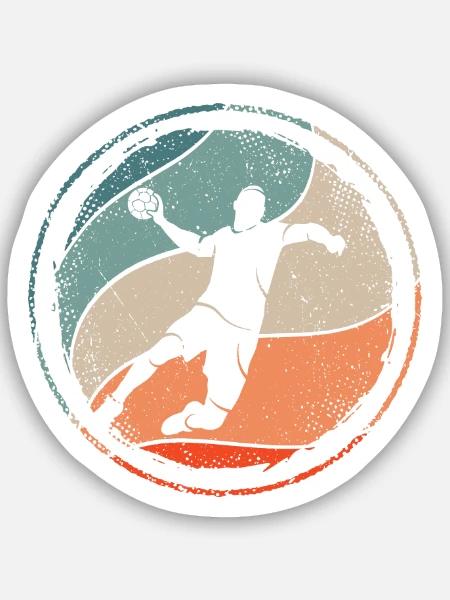 Handball Handballspieler Jungen Handballer - Sticker Größe S (10 x 10 cm) - Mattweiß