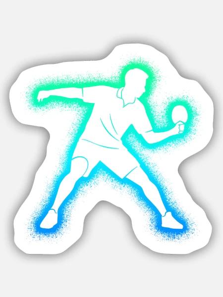 Tischtennisspieler Jungen Tischtennis Spieler - Sticker Größe S (10 x 10 cm) - Mattweiß